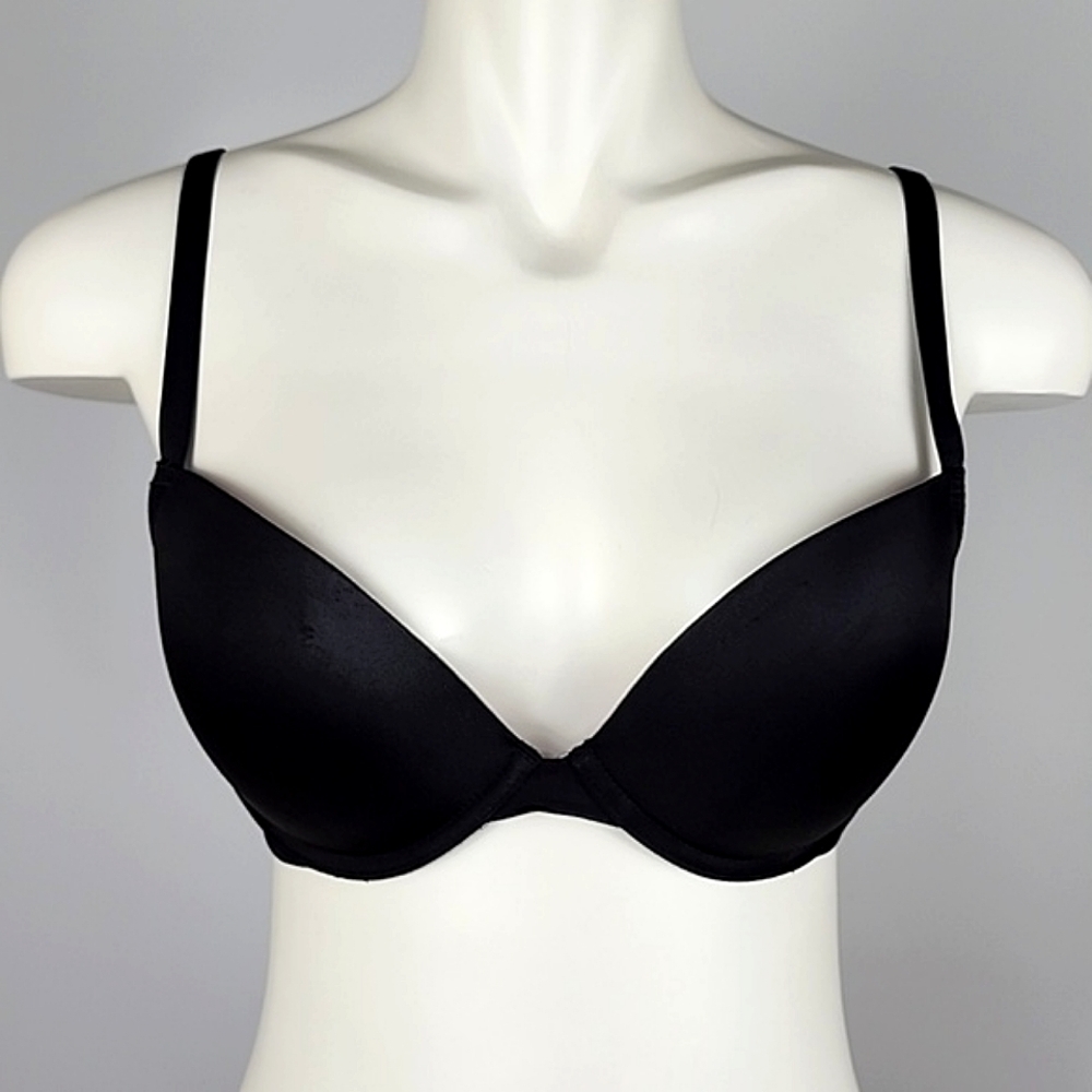 ⭐️2/ $30⭐ La Senza Remix Push Up Plunge Underwire Bra Black Pink Padded Sz 34D
